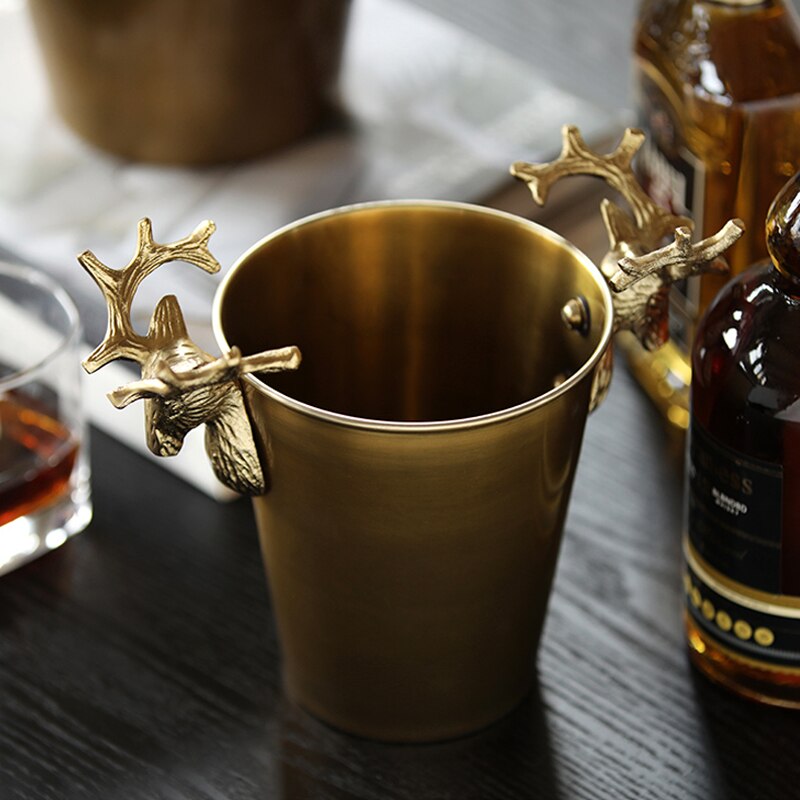 Copper Deer Head Ice Bucket