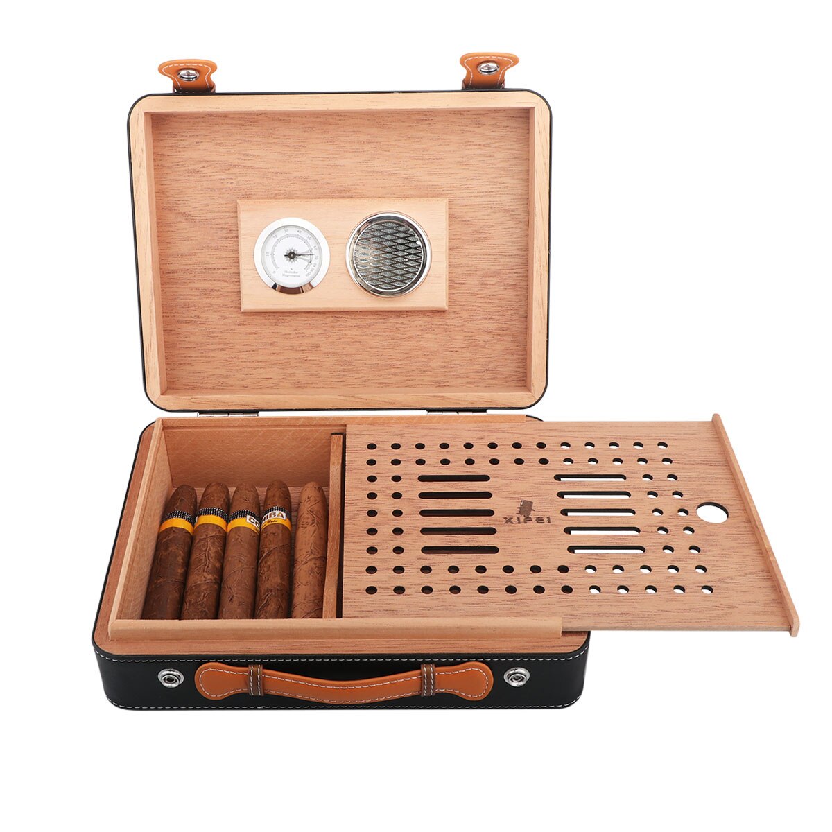 Travel Cigar Humidor Box (50 cigar capacity)