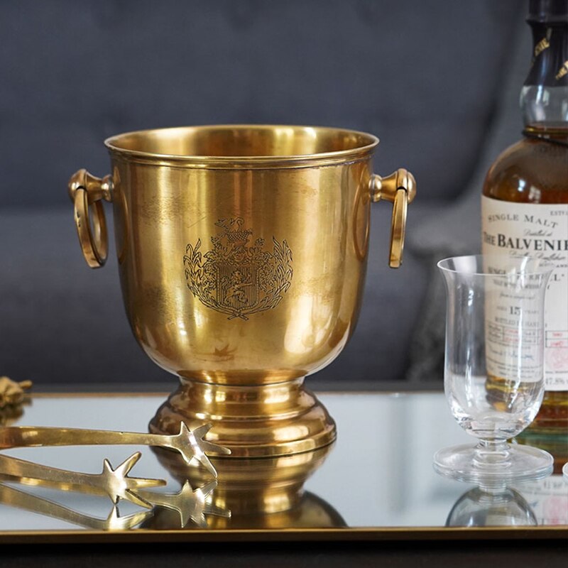Hand Carved Brass Ice Buckets