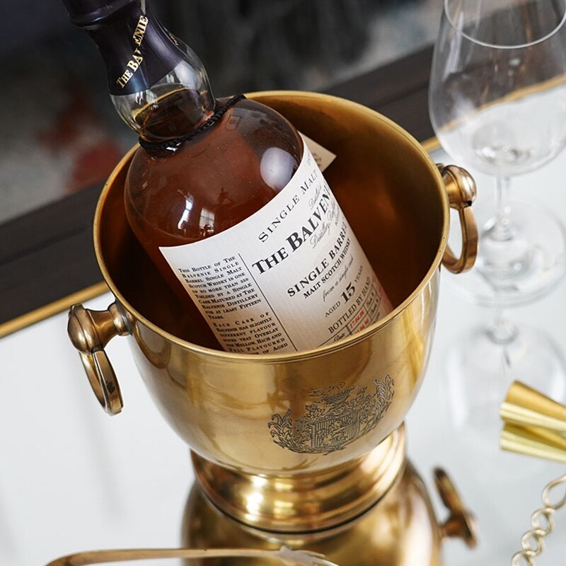 Hand Carved Brass Ice Buckets