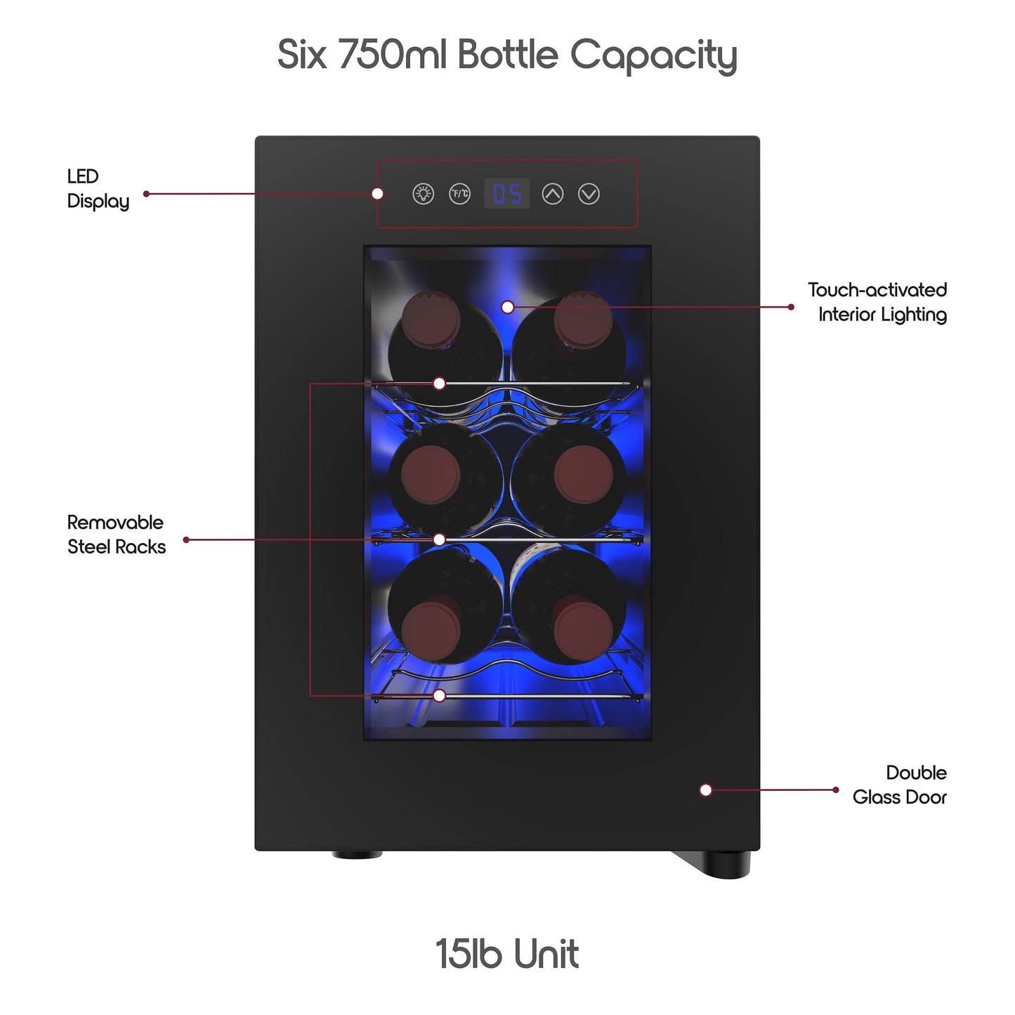 6-Bottle Wine or Whiskey Chiller