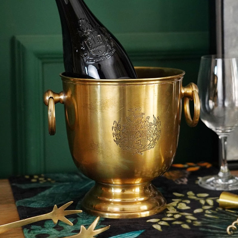 Hand Carved Brass Ice Buckets