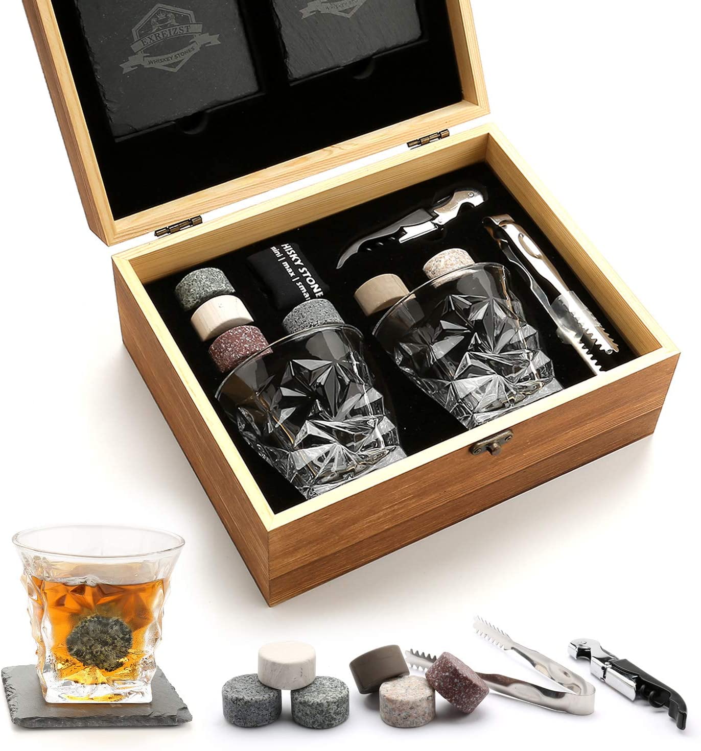 Whiskey Stones Gift Set - Whiskey Glass Set of 2