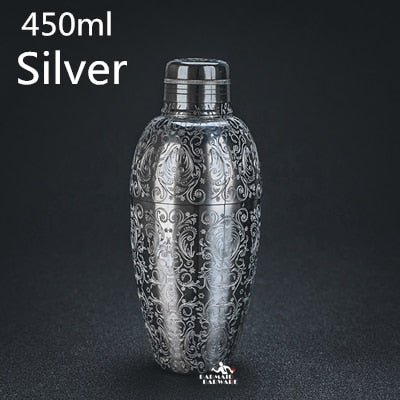 Stainless Steel Engraved Cocktail Shaker