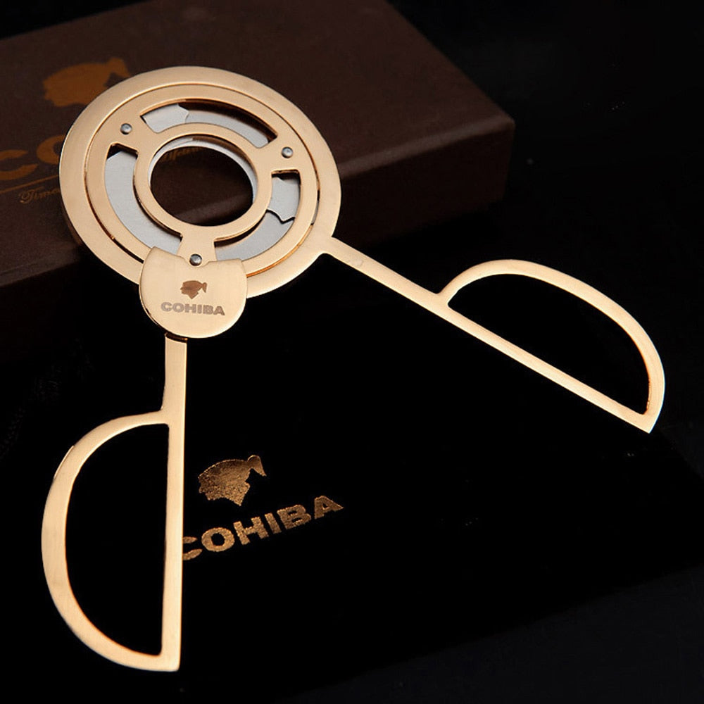 COHIBA Triple Blade Gold Plated Cigar Cutter