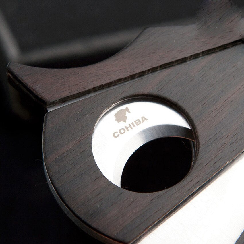 COHIBA Double Bladed Rose Wood Cigar Cutter