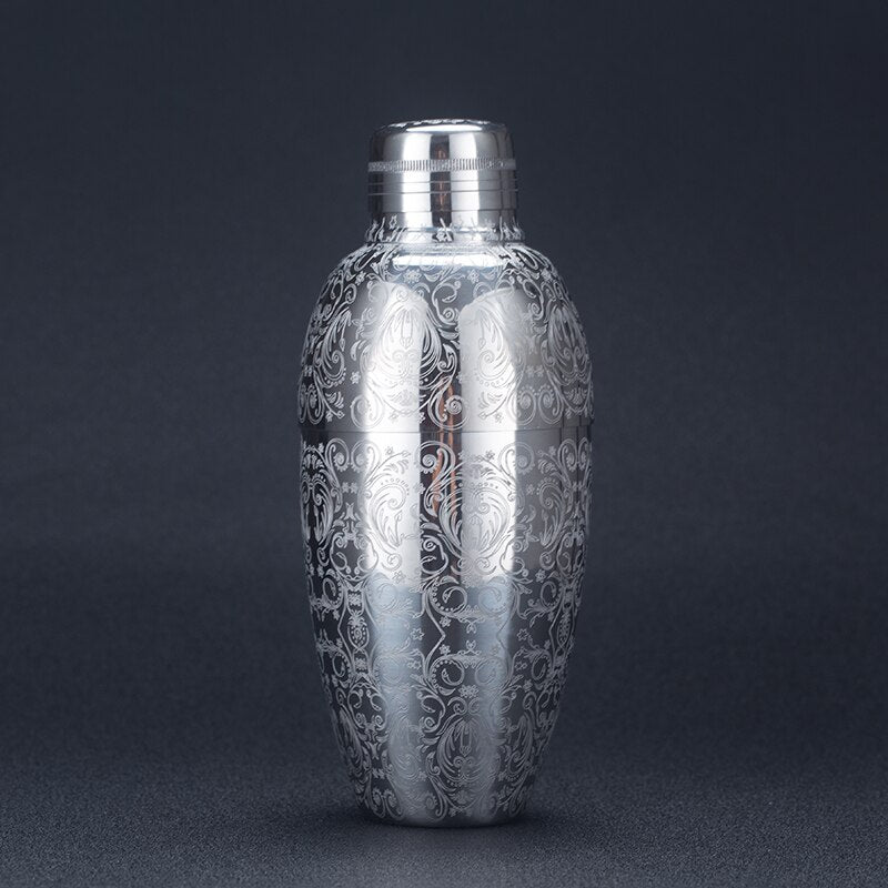 Stainless Steel Engraved Cocktail Shaker