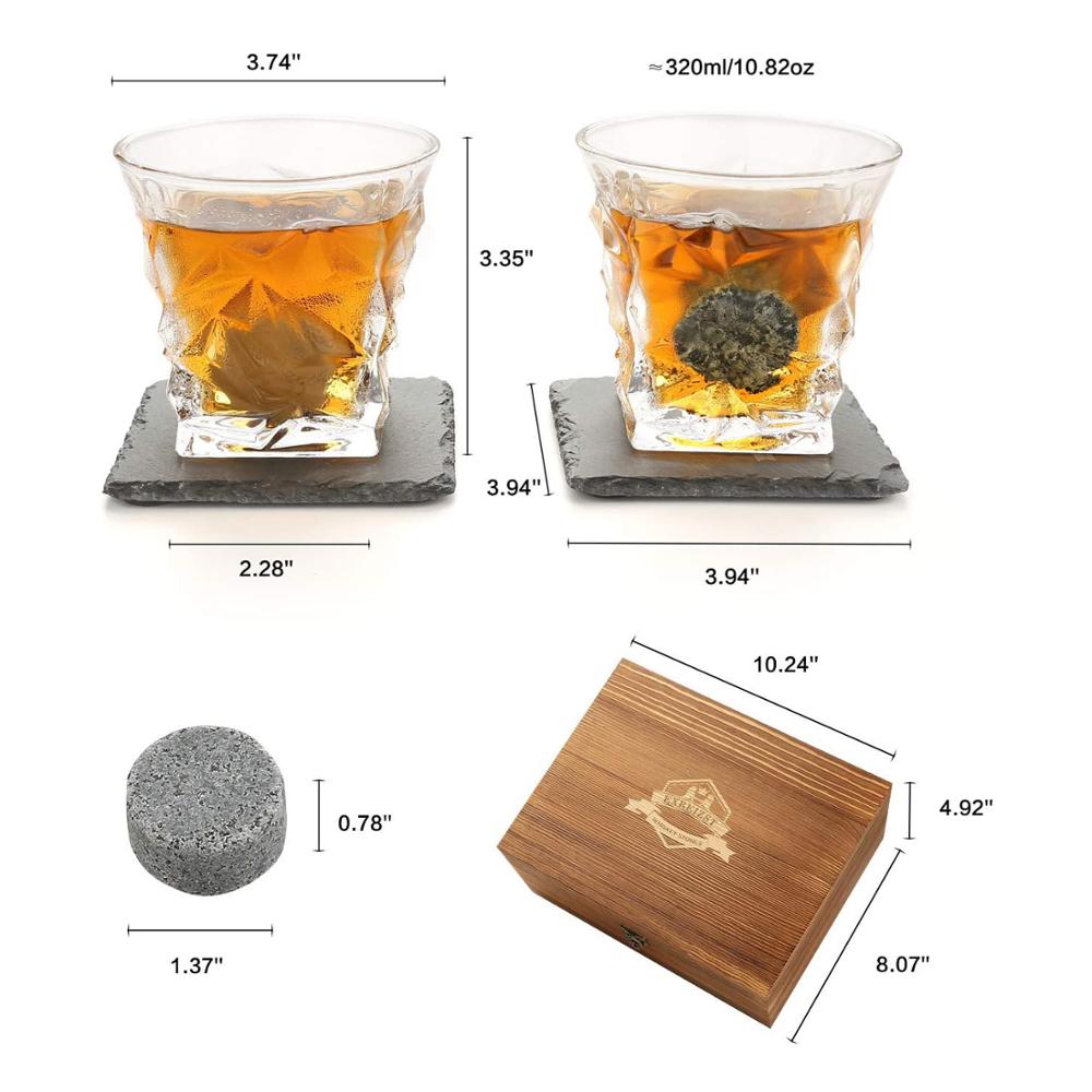 Whiskey Stones Gift Set - Whiskey Glass Set of 2