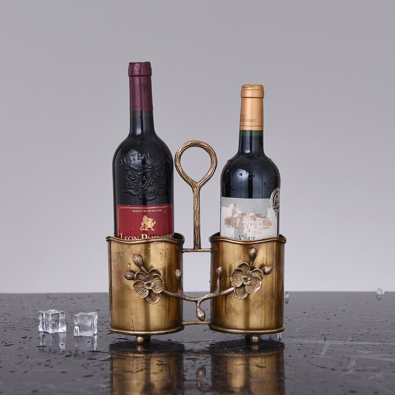 Brass Wine Ice Bucket Whiskey Cooler European Style Luxury Pure Copper Wine Barrel Holder Home Decoration Bar Whiskey Buckets