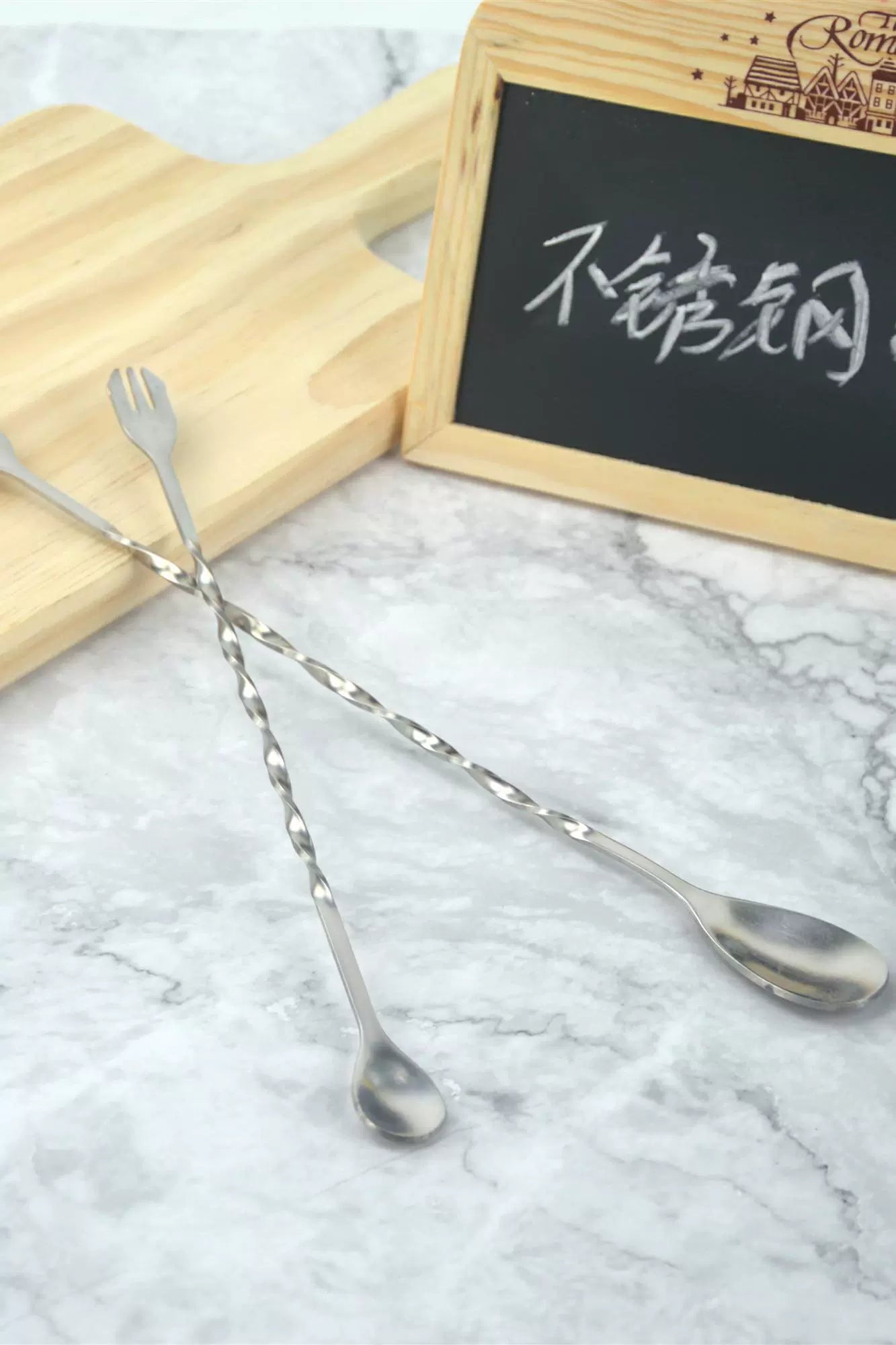 Stainless Steel Long Handle Spoon 32cm Long Stirrer Cocktail Stirrer Coffee Milk Tea Stirring Spoon Bar Spoon