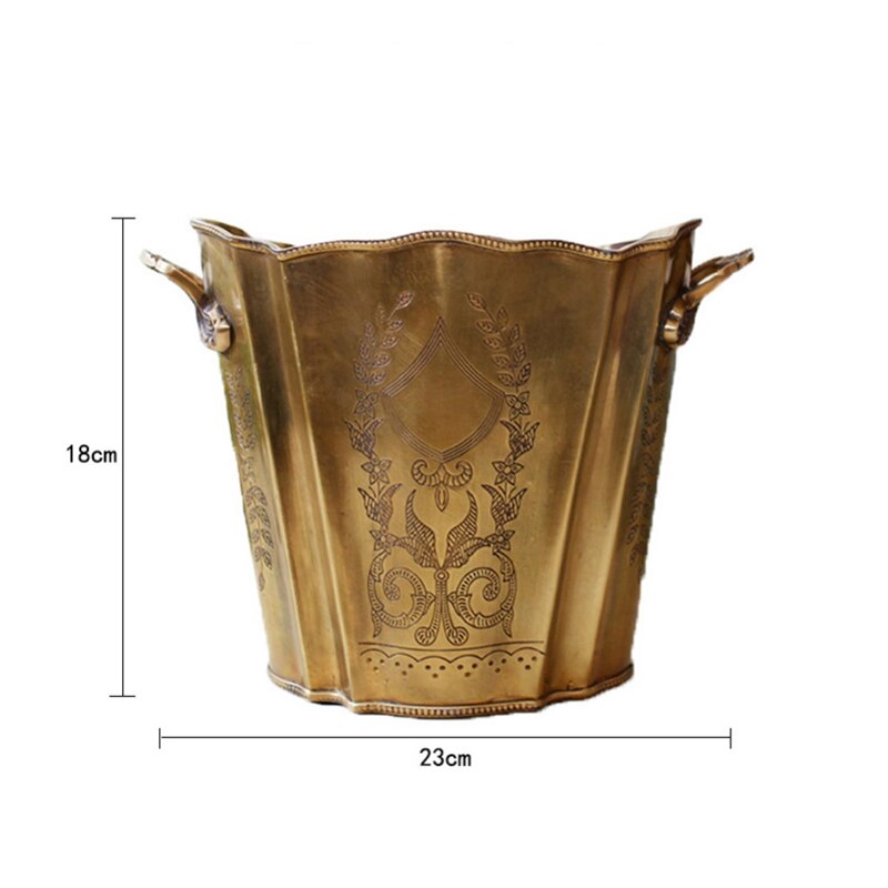 Hand Carved Brass Ice Buckets