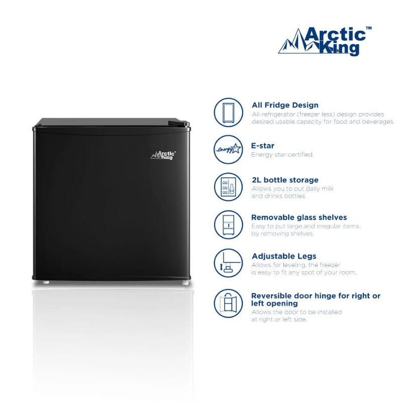 Arctic King- 1.7 Cu ft Black Mini-Fridge