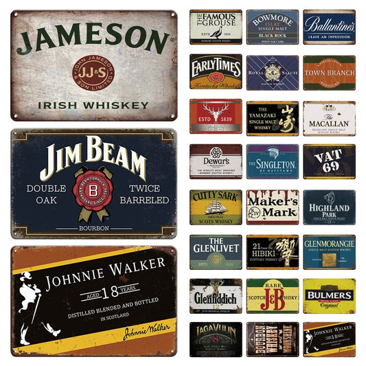 Retro Vintage Whiskey Metal Signs